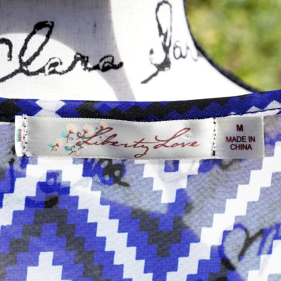 Liberty Love Sheer Chevron Blouse - Picture 2 of 2